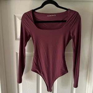 A&F Burgundy long sleeve bodysuit